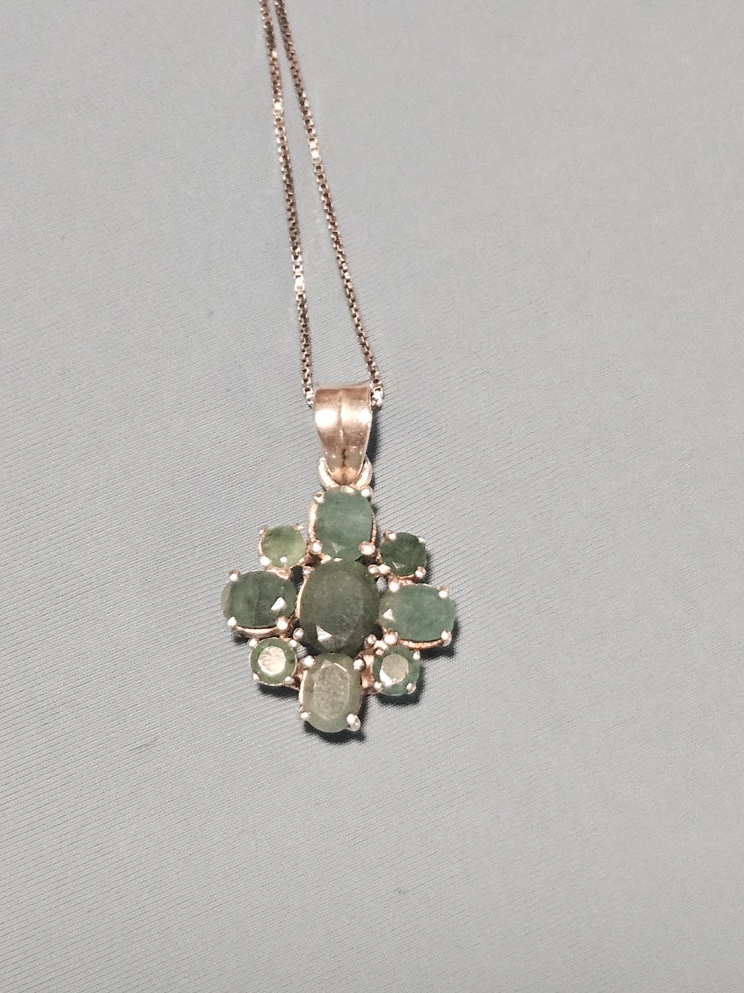 Emerald Cluster Pendant Necklace
