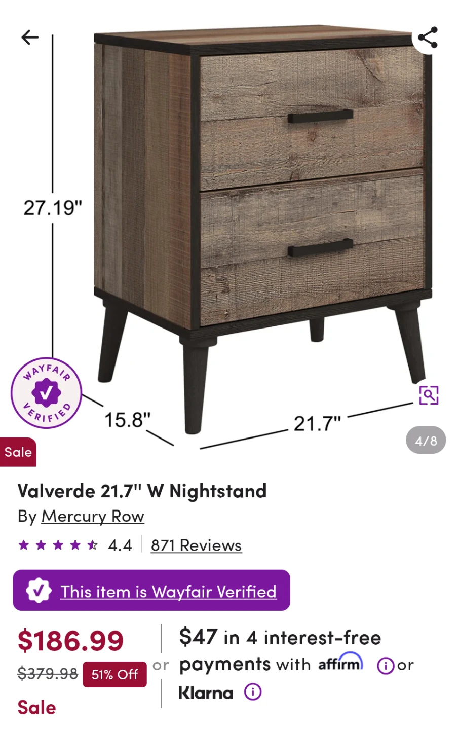 2 Drawer Nightstand - photo 2
