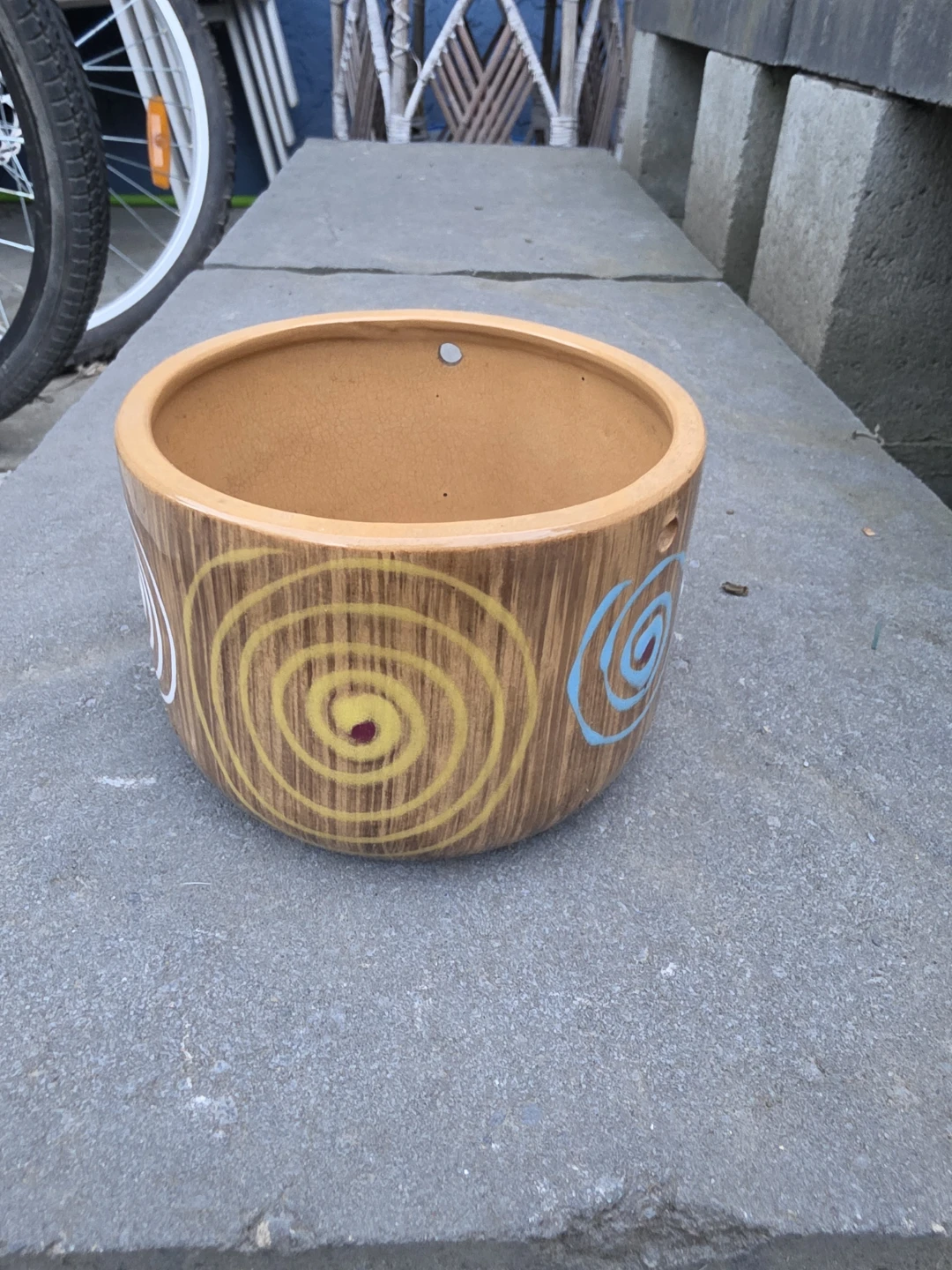 Ceramic Planter Pot with Swirl Design