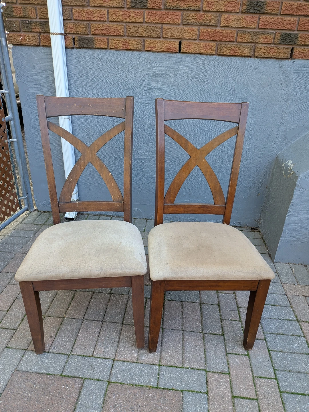Wooden Dining Chairs with Upholstered Seats - Set of 2 - photo 2