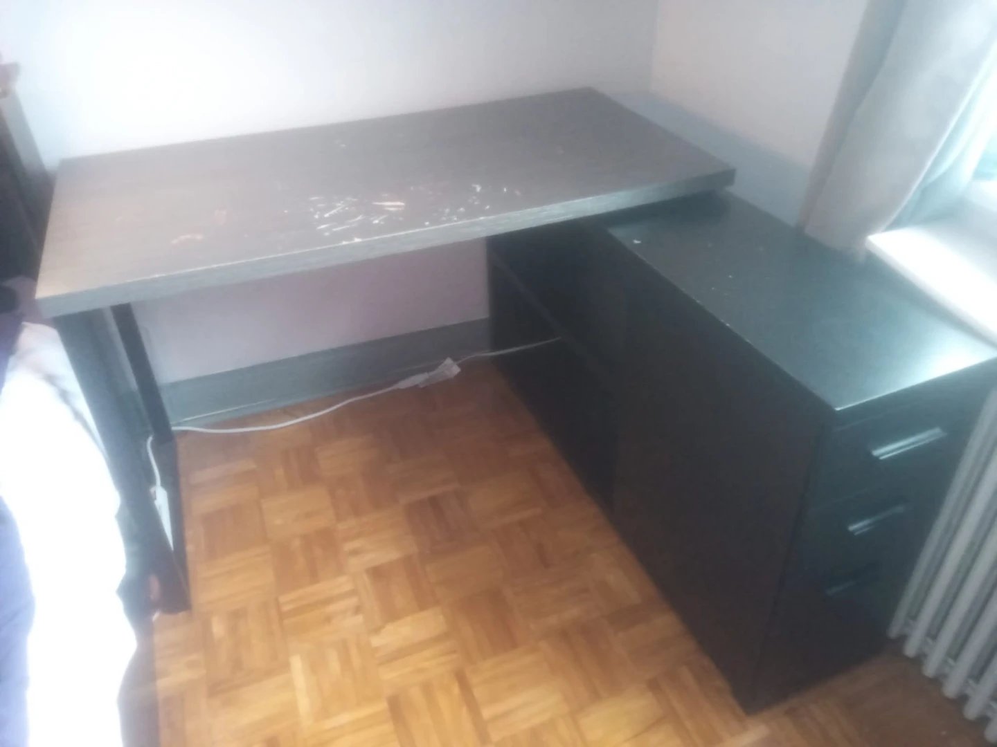 Desk with side cabinet