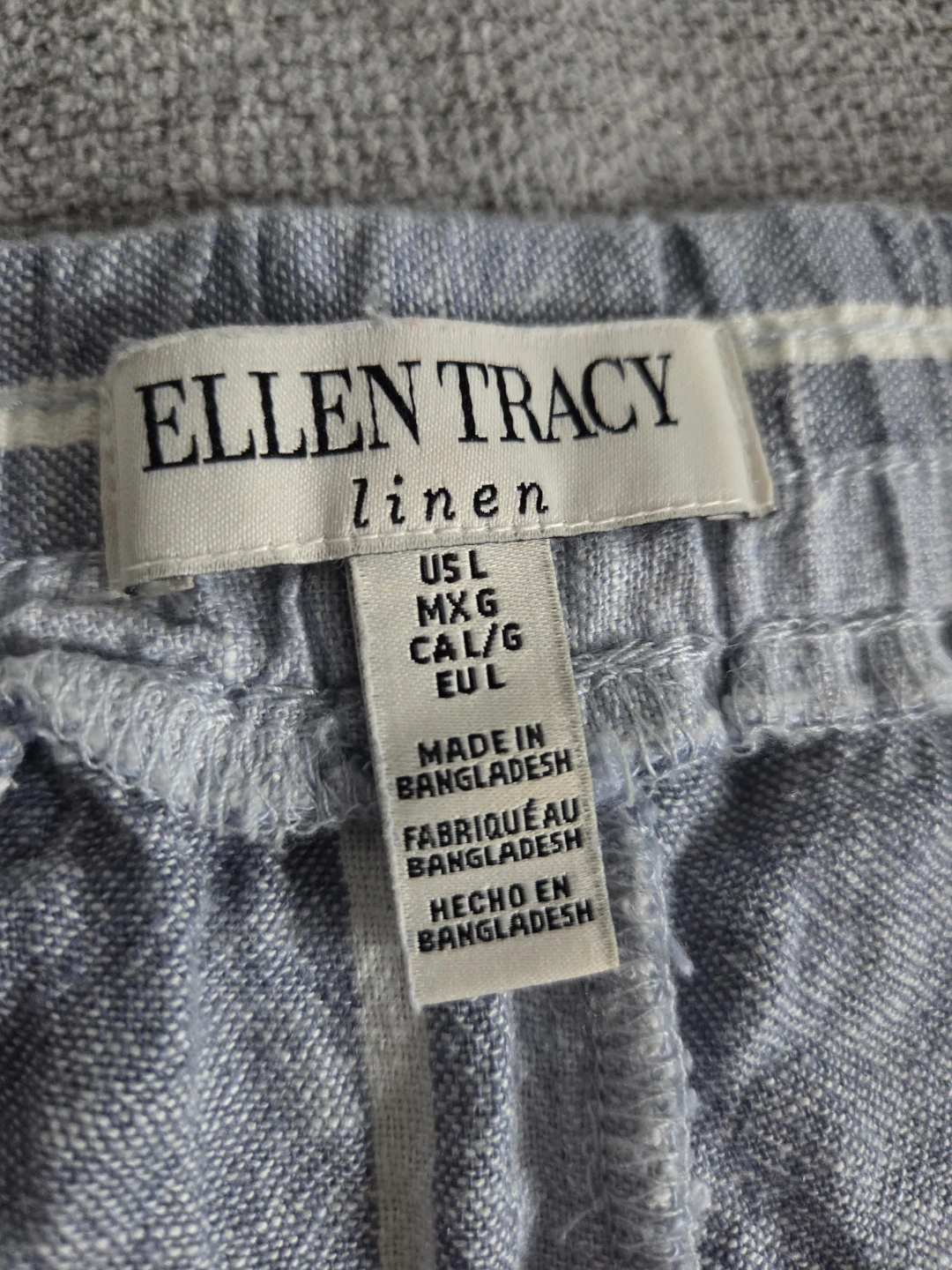 New. Linen Ellen Tracy Linen Blend Striped Shorts - photo 2