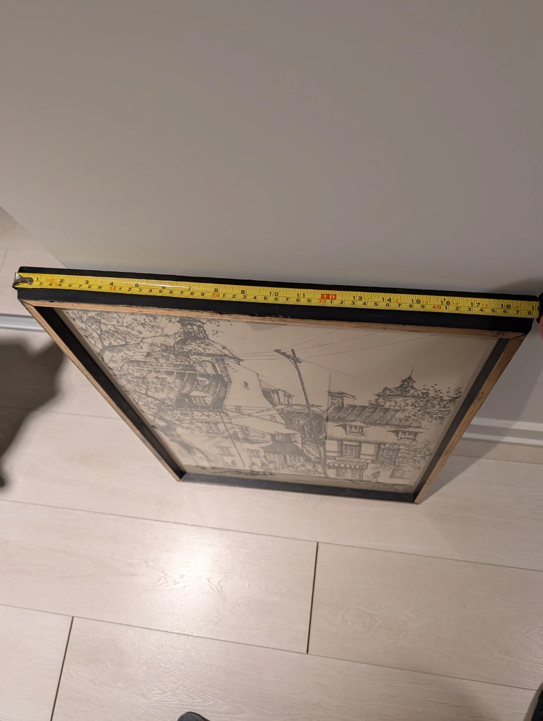 Framed Sketch of Old Quebec Street Scene - photo 3