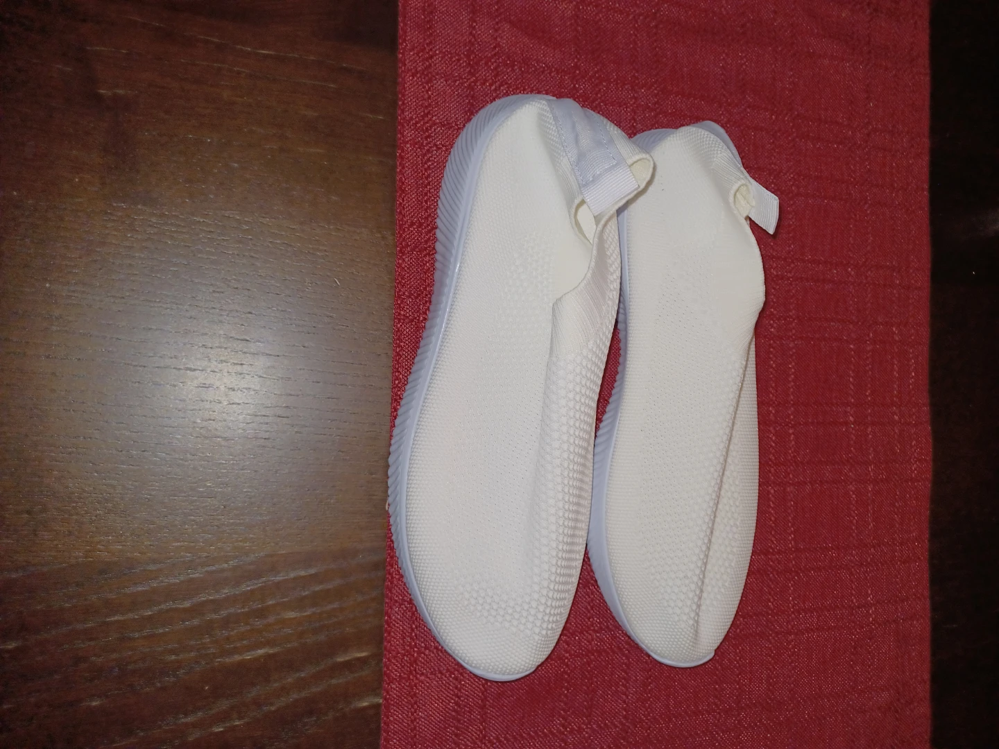 Cream Knit Slip-On Sneakers