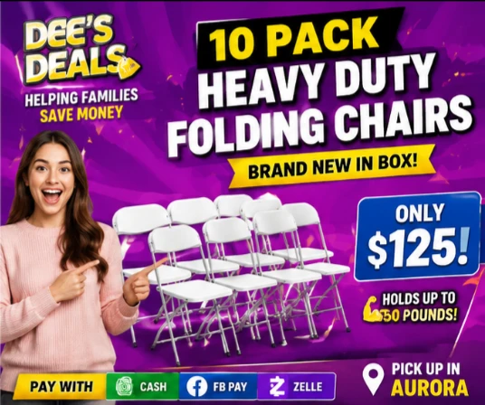 10 Pack Heavy Duty Folding Chairs $125 - photo 3