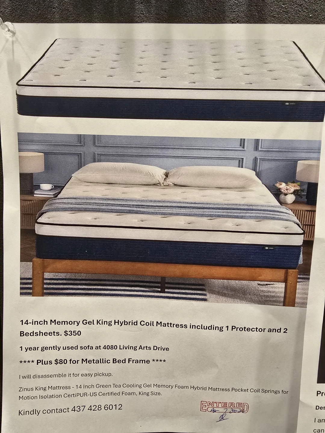 Zinus 14-Inch Memory Gel King Hybrid Coil Mattress