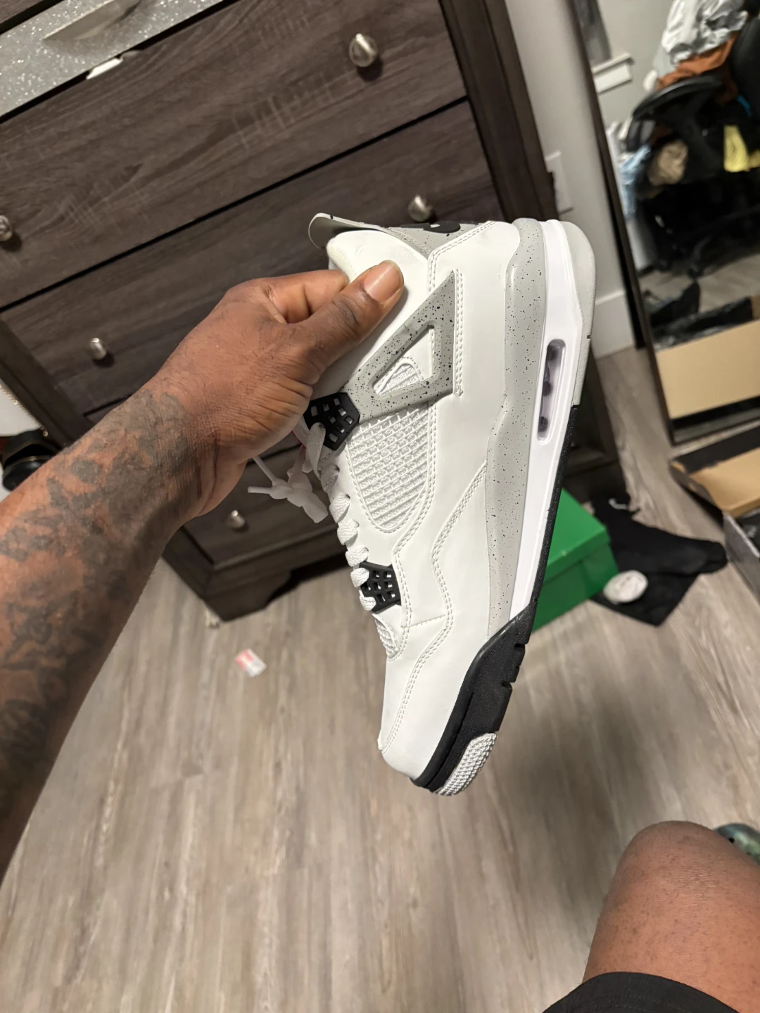 Nike Air Jordan 4 White Cement Men's Sneakers - photo 3
