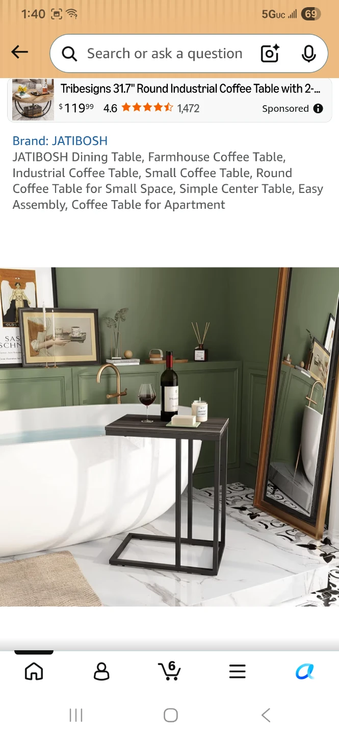 C Shaped Side Table - Walnut - photo 4