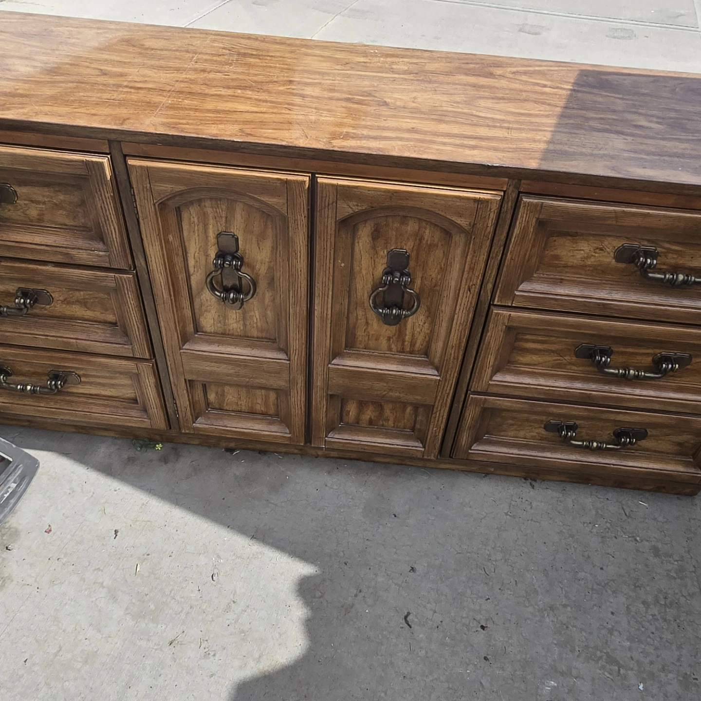 Vintage Wood Dresser and Wardrobe Set - photo 2