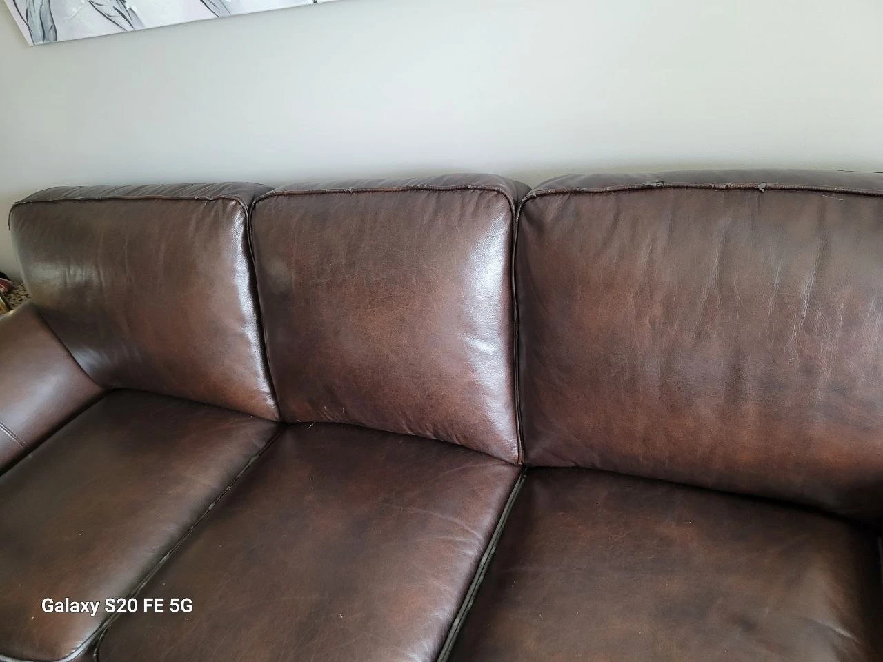 Brown Leather Sofa - photo 4
