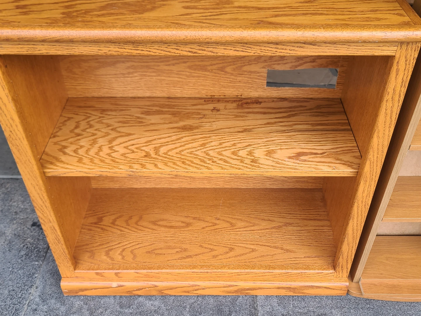 Oak Finish Bookcase and Media Storage Tower - photo 4