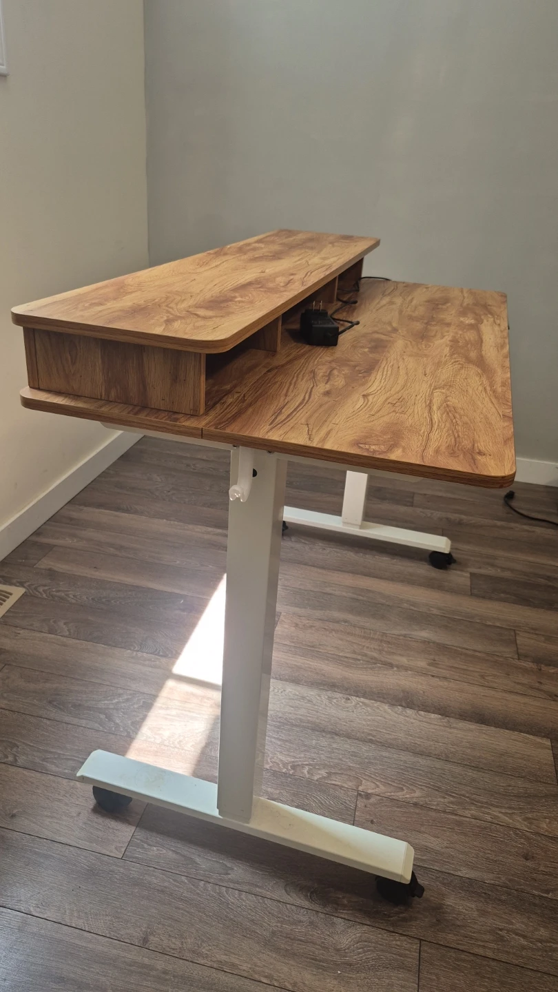 Adjustable Standing Desk with Shelves - photo 4