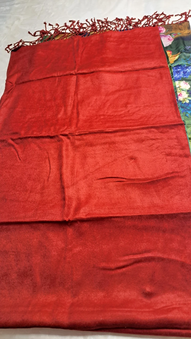 Large Silk Floral Print Shawl - photo 4