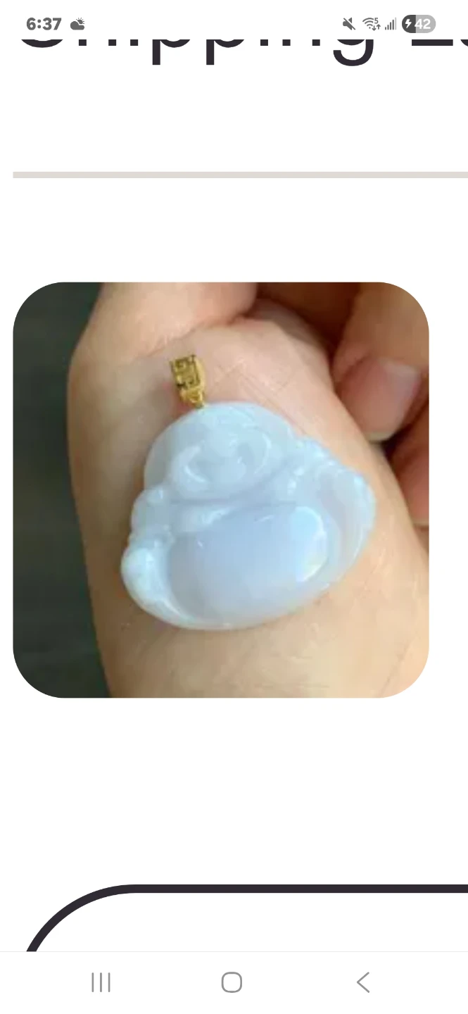 White Jade Buddha Pendant - photo 2