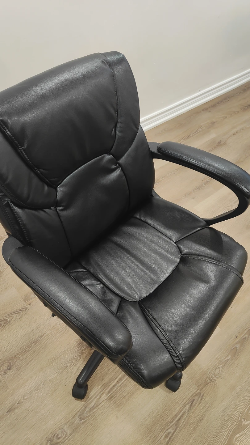 Black Faux Leather Office Chair - photo 2