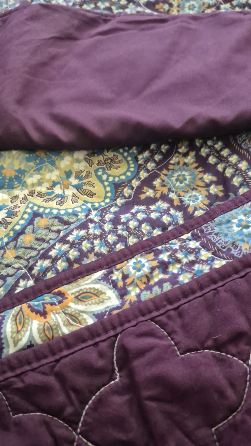 Purple Paisley Quilted Pillow Sham & Cover Set - photo 3