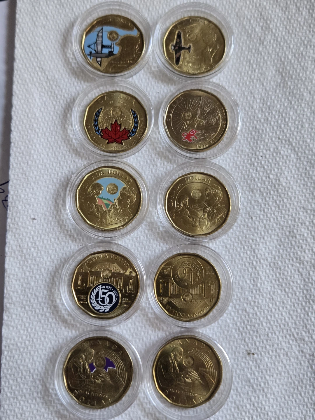 Collection of 10 Canadian Dollar Coins