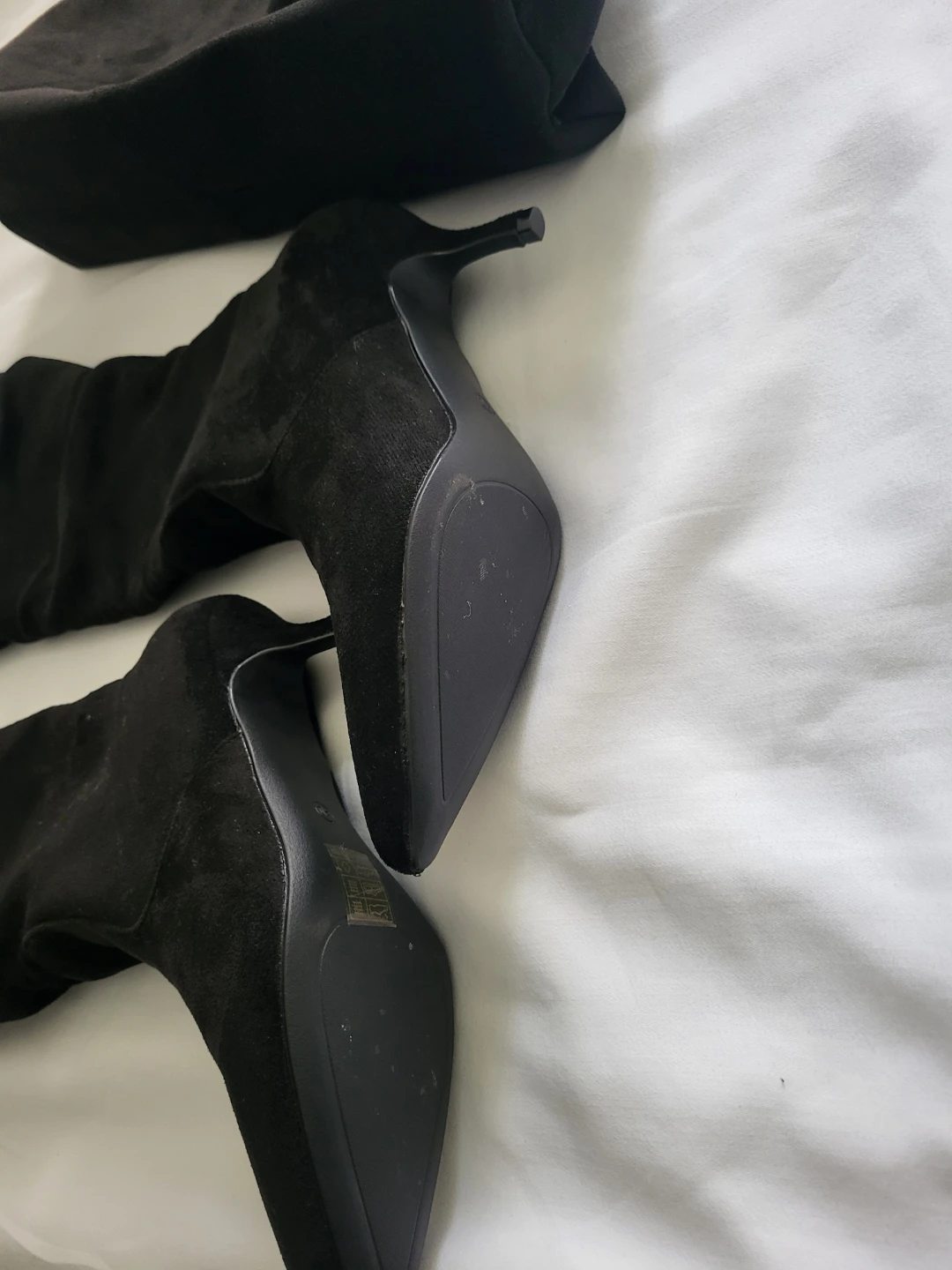 Black Suede Boots and Handbag Set - photo 2