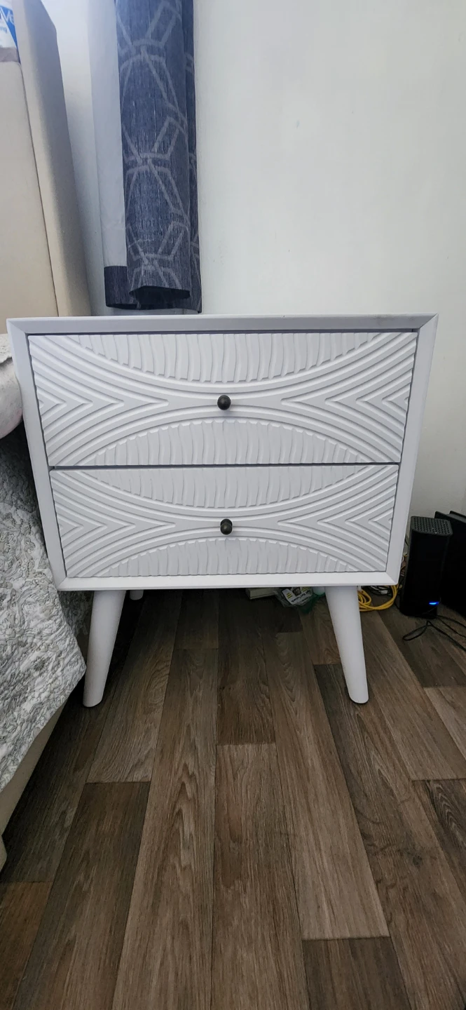 White 2-Drawer Nightstand
