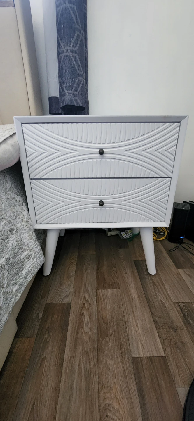 White 2-Drawer Nightstand - photo 2