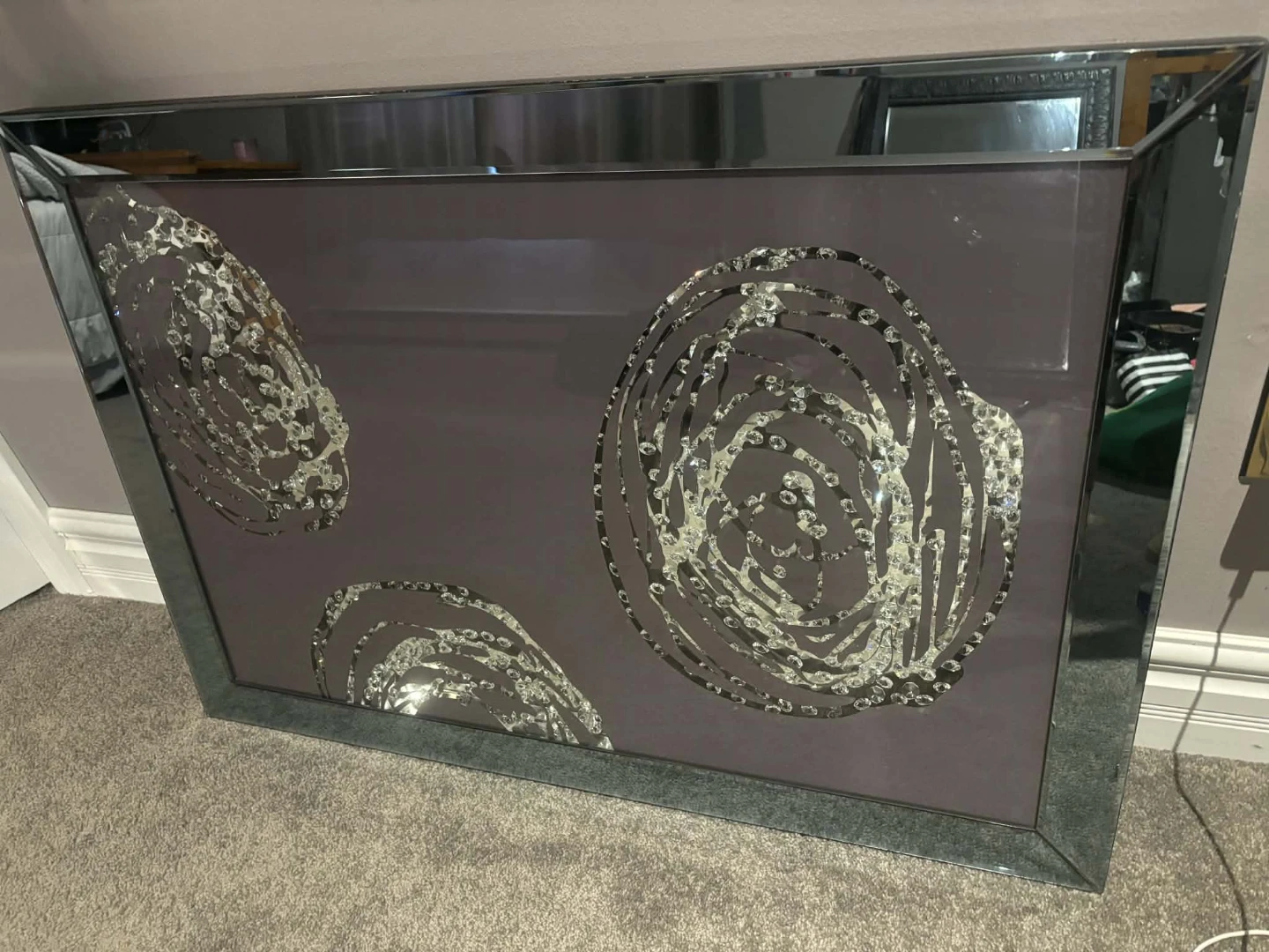 Mirrored Wall Art with Crystal Embellishments - photo 5