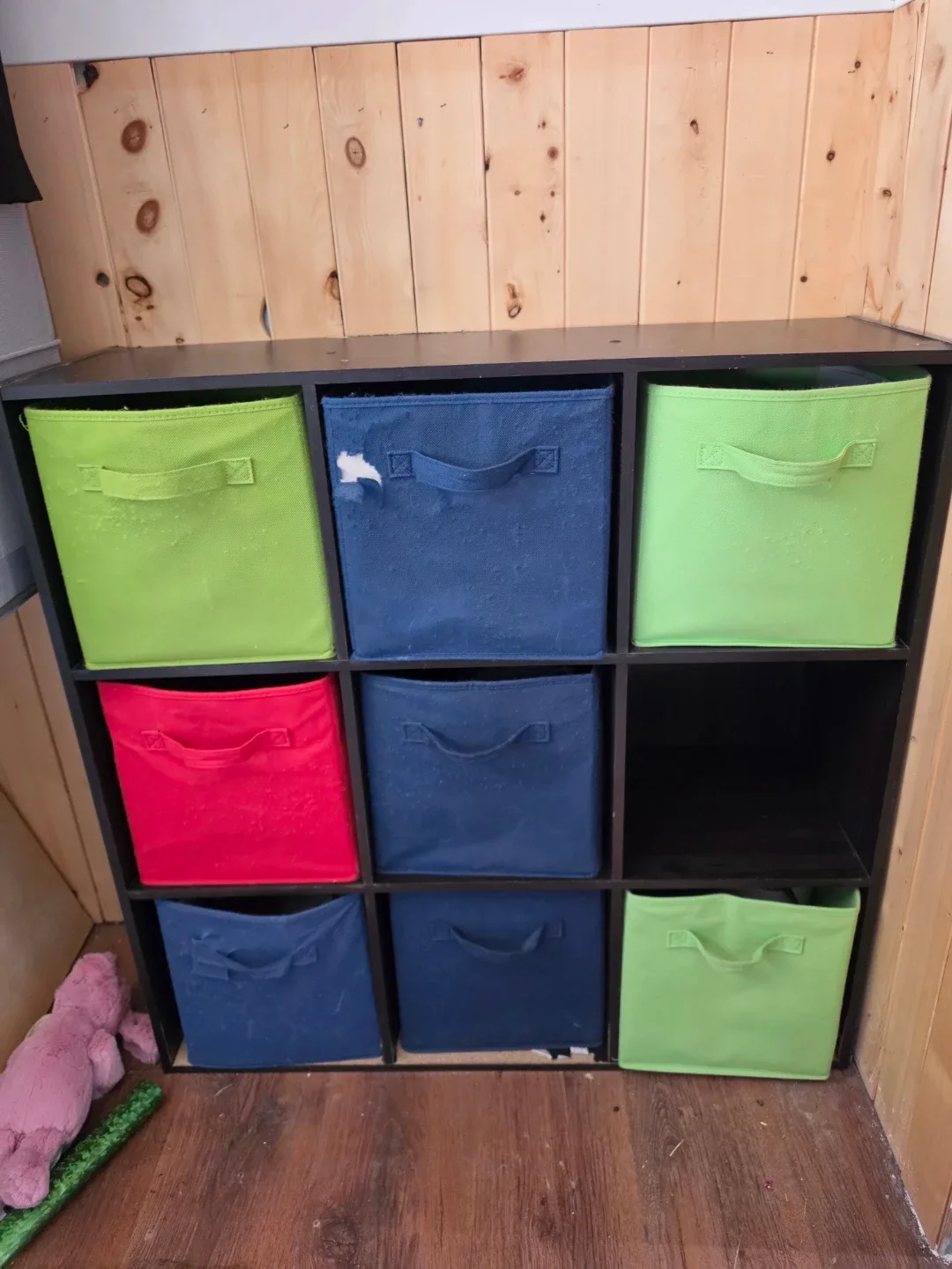 Dark Brown 9-Cube Storage Organizer with Bins
