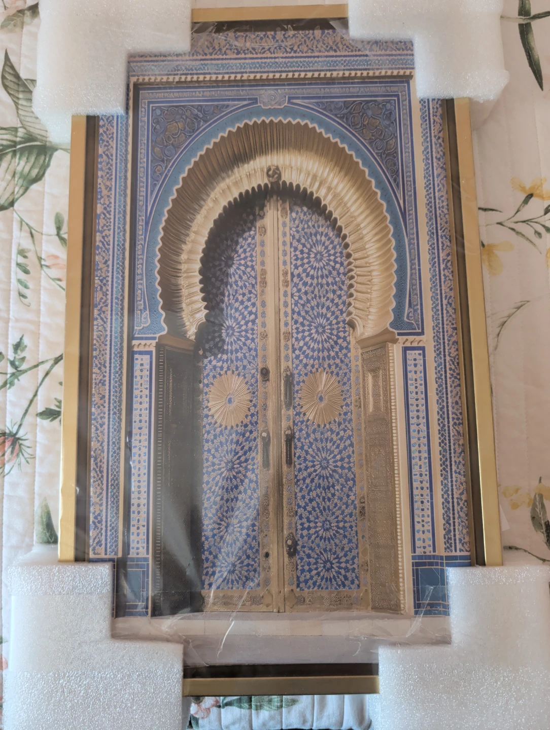 Gold floater framed Morocco Palace Golden Doors