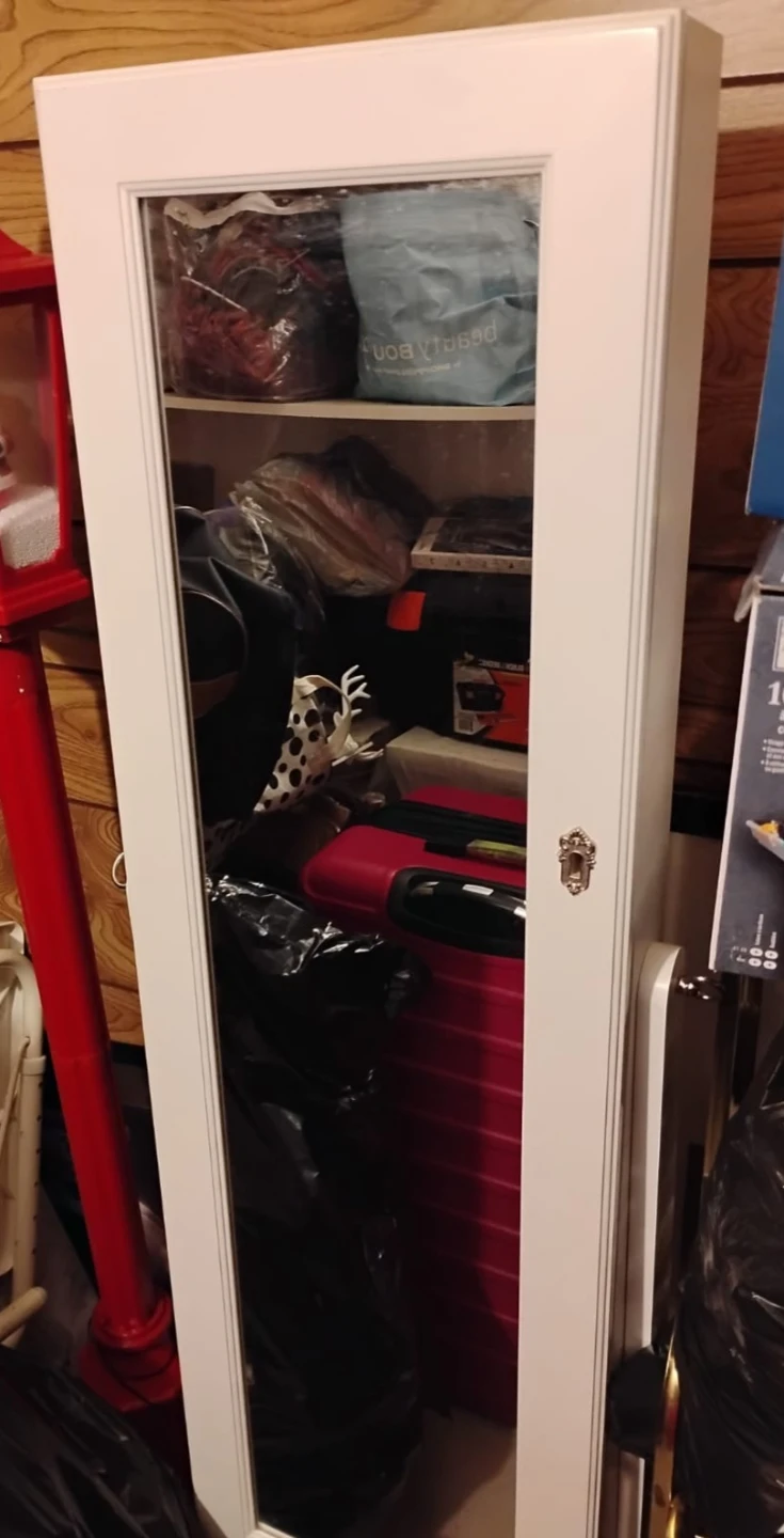 Jewelry stand or cabinet with a full length mirror.   White . - photo 2