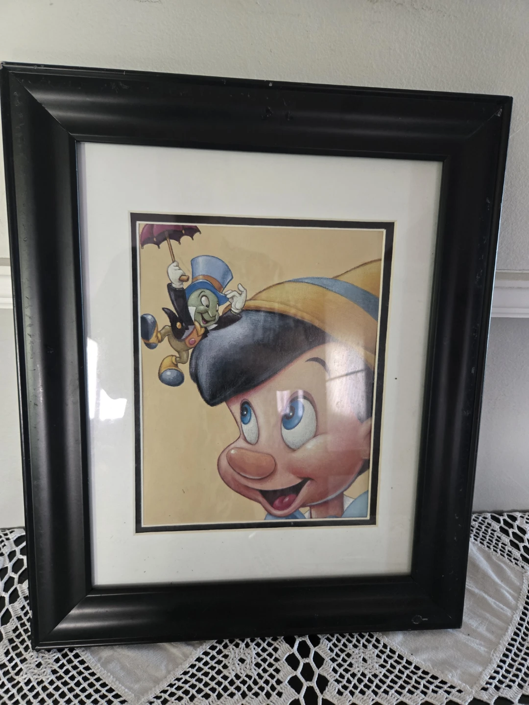 Disney Pinocchio and Jiminy Cricket Framed Art