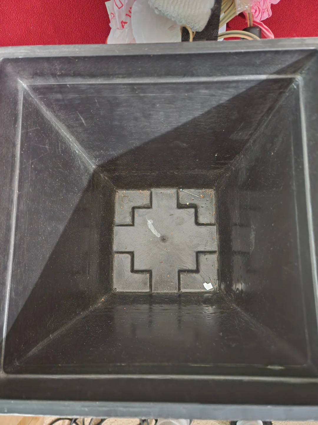 Black and Silver Square Planter Pot