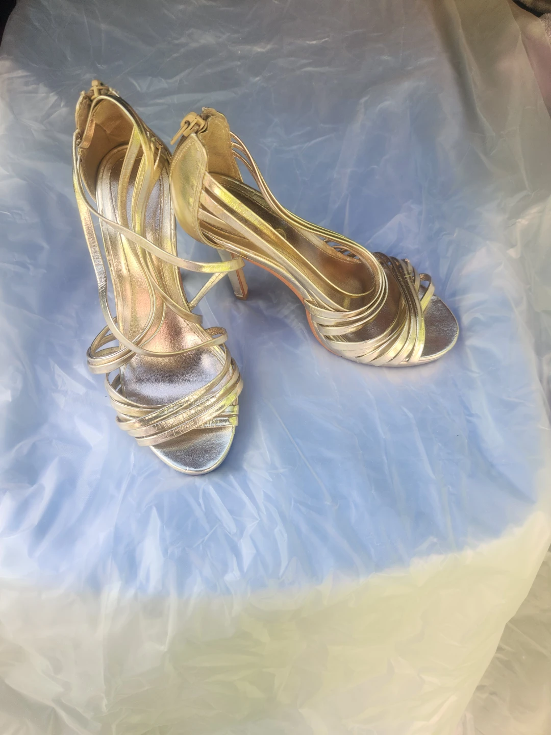 Gold Strappy Heels