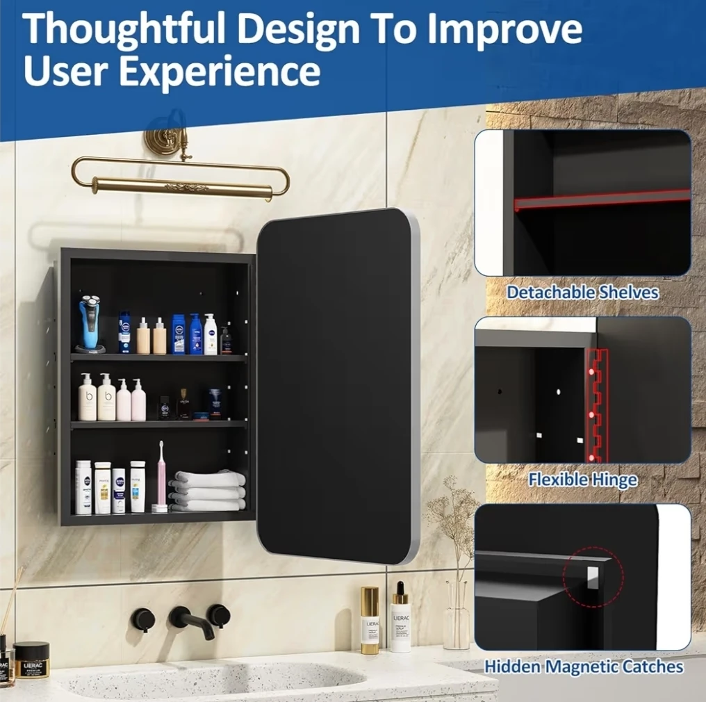 Wall Mount Medicine Cabinet with Mirror - photo 5