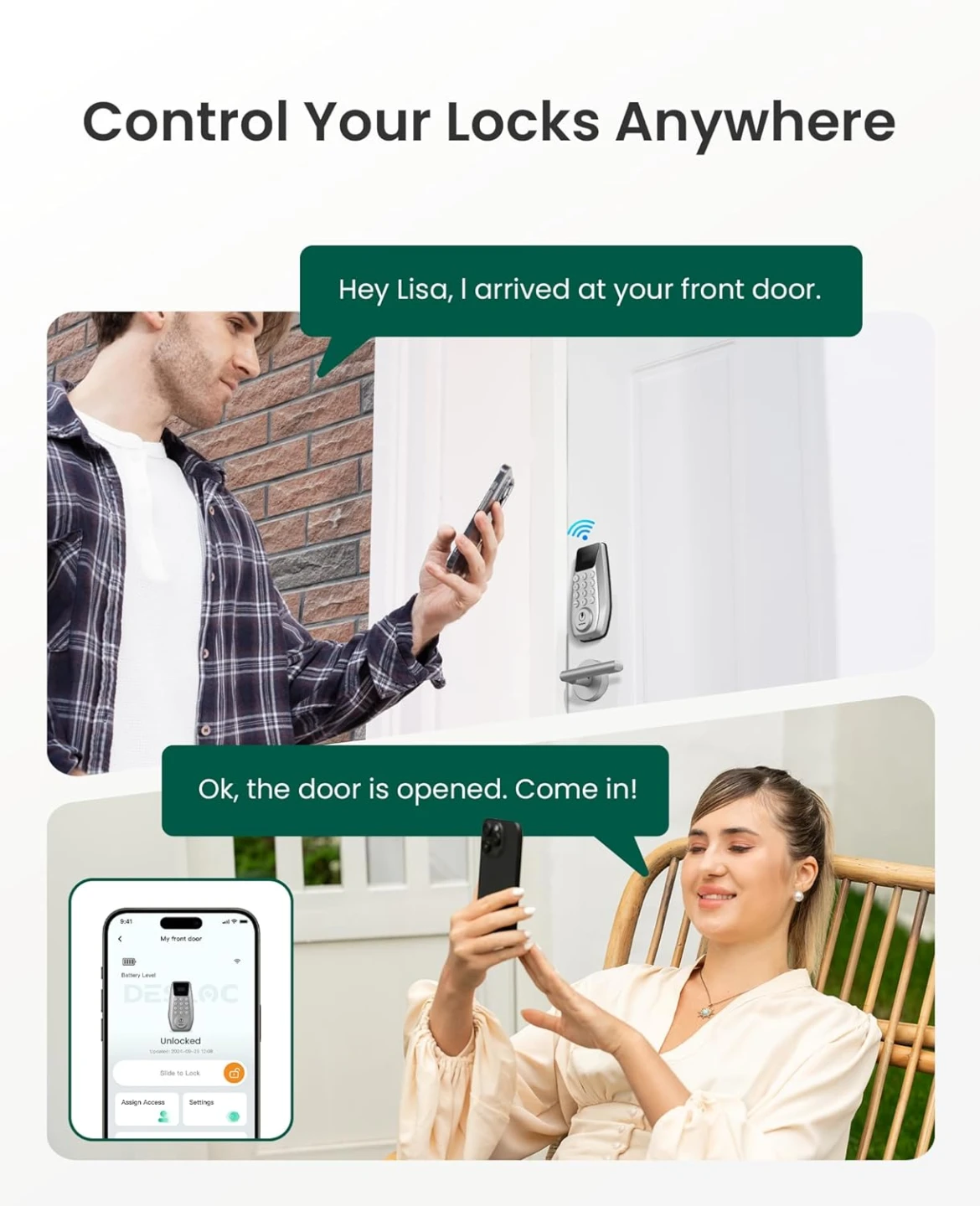 Smart Keyless Entry Lock C100 Plus with Lever Handle - Silver - photo 3