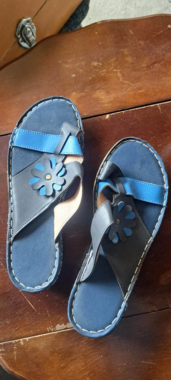 Blue and Grey Flower Sandals - Size 36 - photo 2