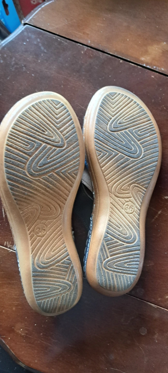 Blue and Grey Flower Sandals - Size 36 - photo 3