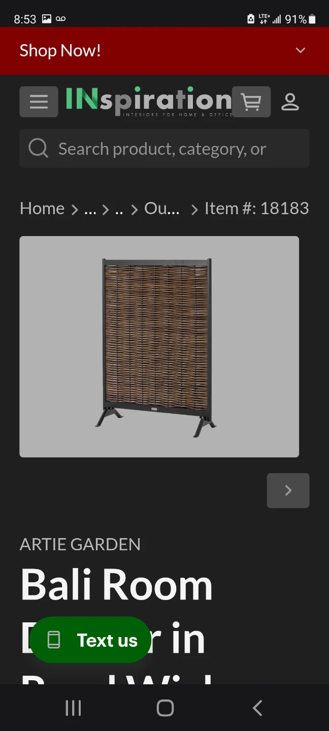 Woven Room Divider Screen - photo 3