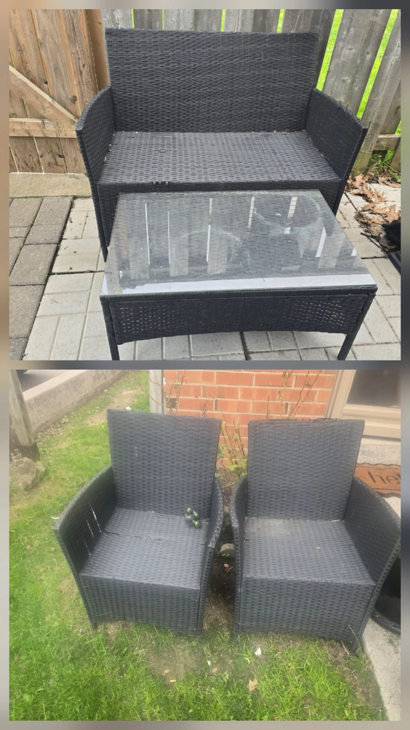 Black Wicker Outdoor Furniture Set