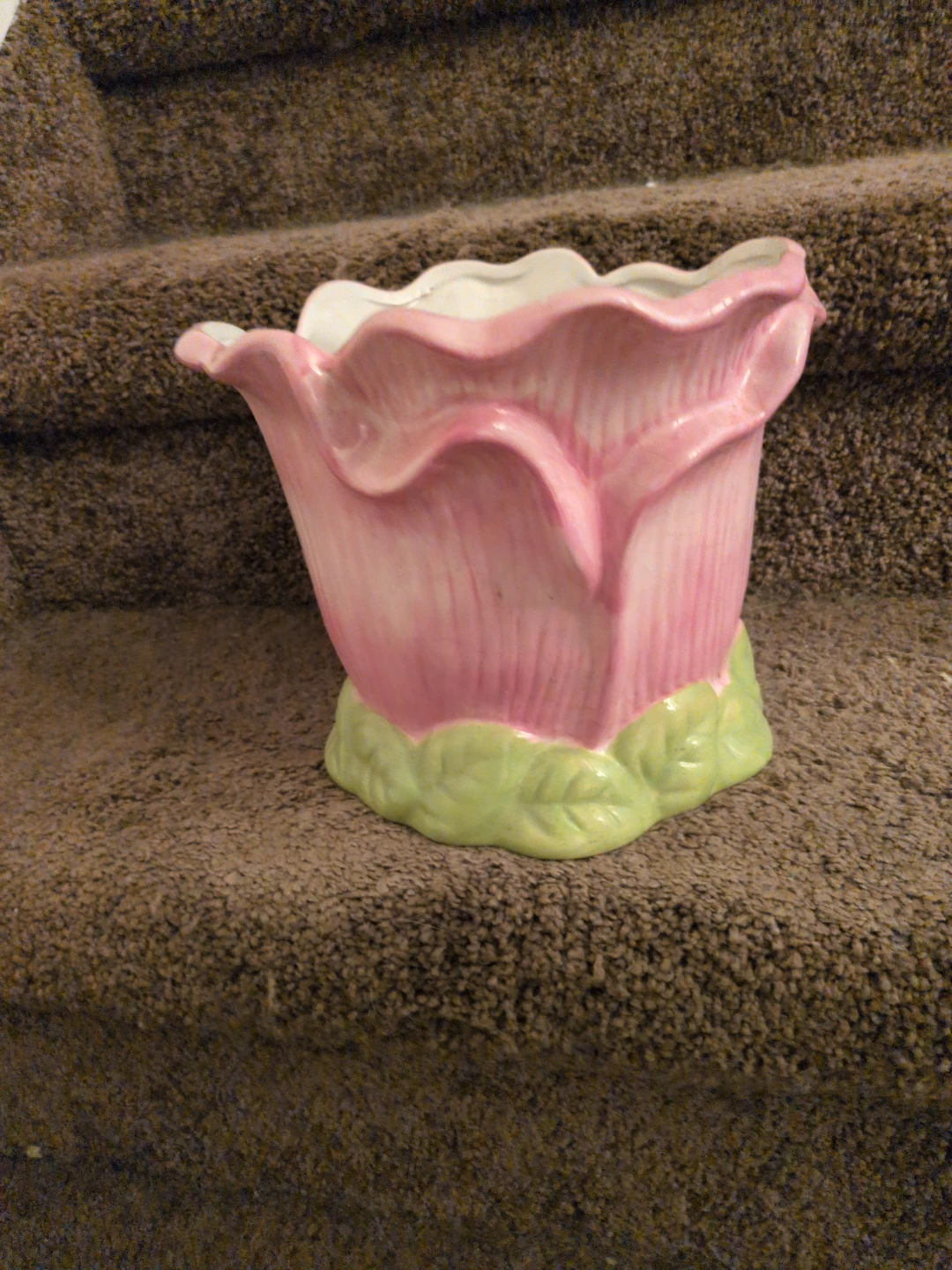 Pink Floral Ceramic Planter Pot