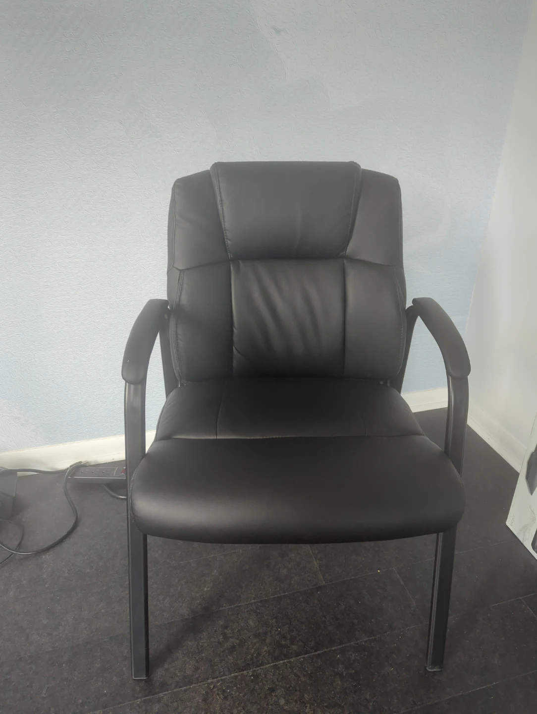 Black Faux Leather Office Guest Chair