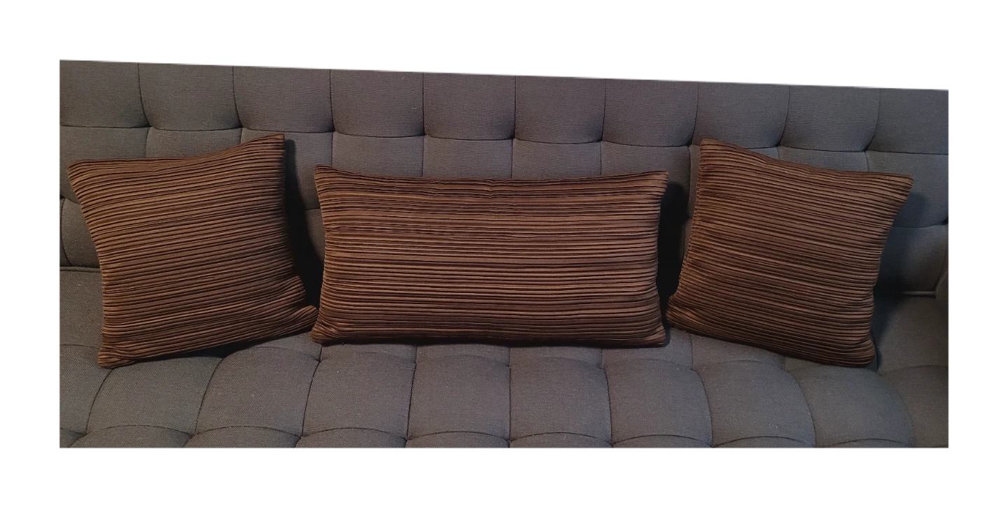 Rich Brown Striped Throw Pillows Set of 3 - photo 2