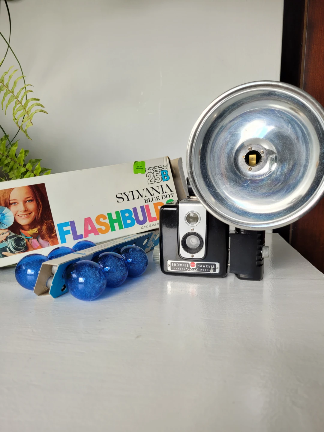 Vintage Kodak Brownie Hawkeye Camera with Flash & Accessories