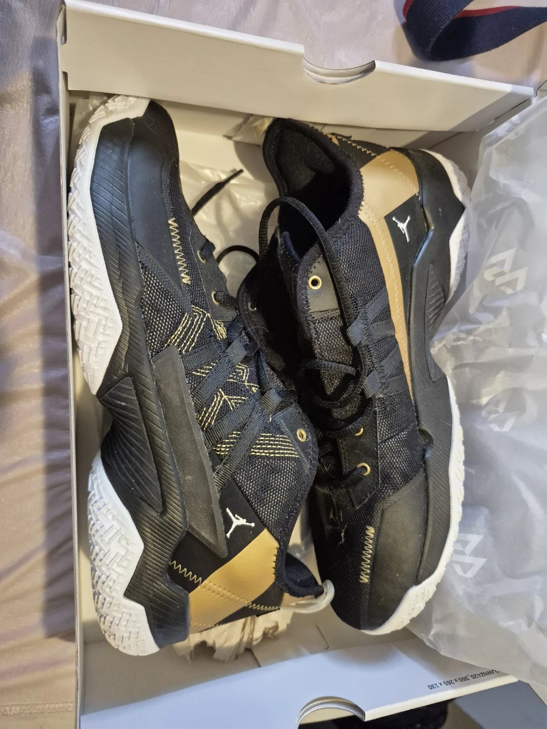 Jordan One Take II Basketball Shoes Black/Metallic Gold Size 13