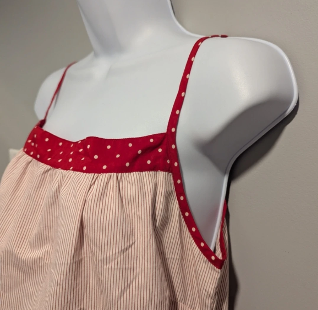 Point Zero Red Polka Dot Striped Camisole Top - photo 3