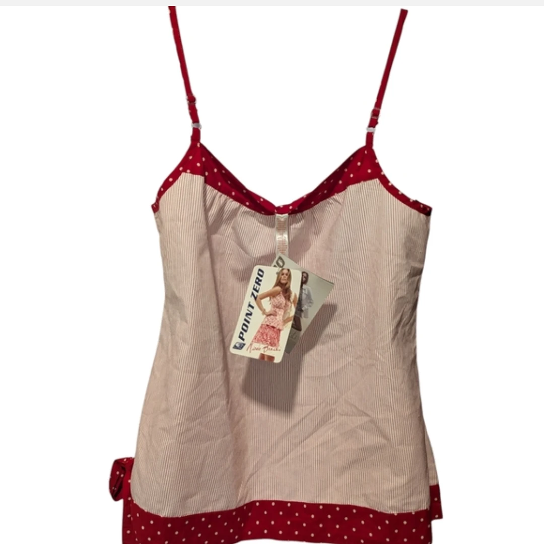 Point Zero Red Polka Dot Striped Camisole Top - photo 4