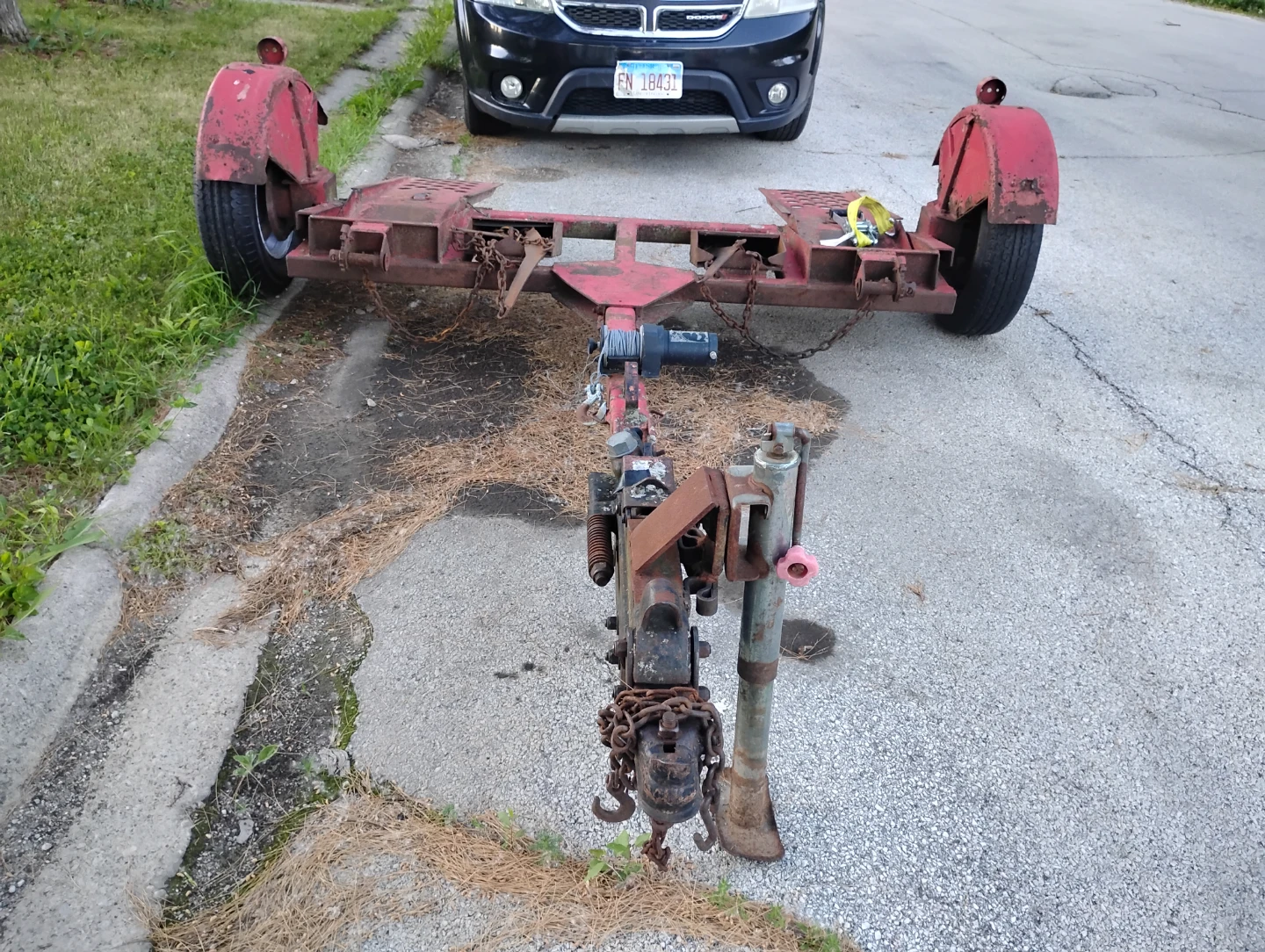 Red Car Tow Dolly Trailer