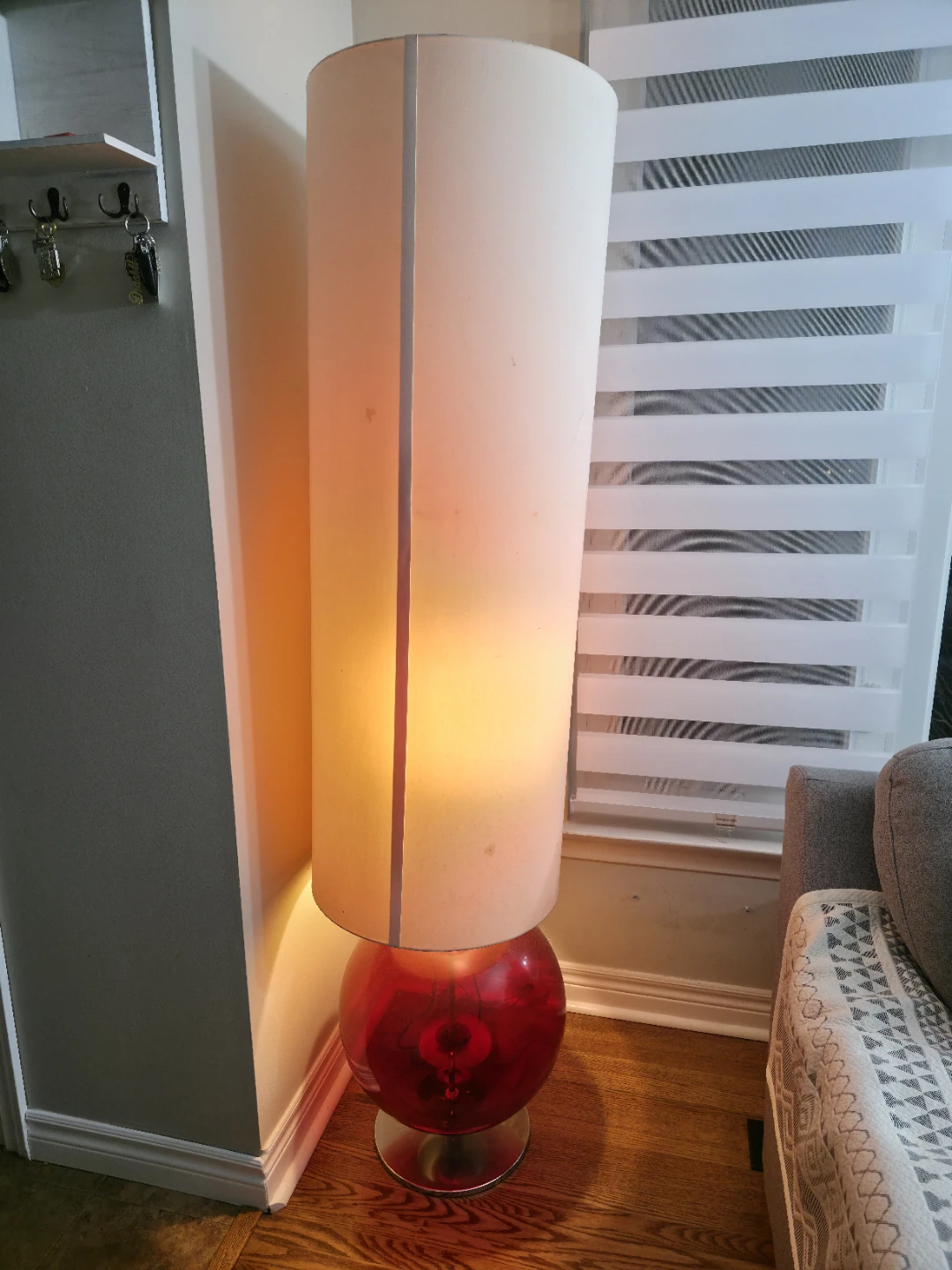 Tall Floor Lamp with Red Sphere Base - photo 2