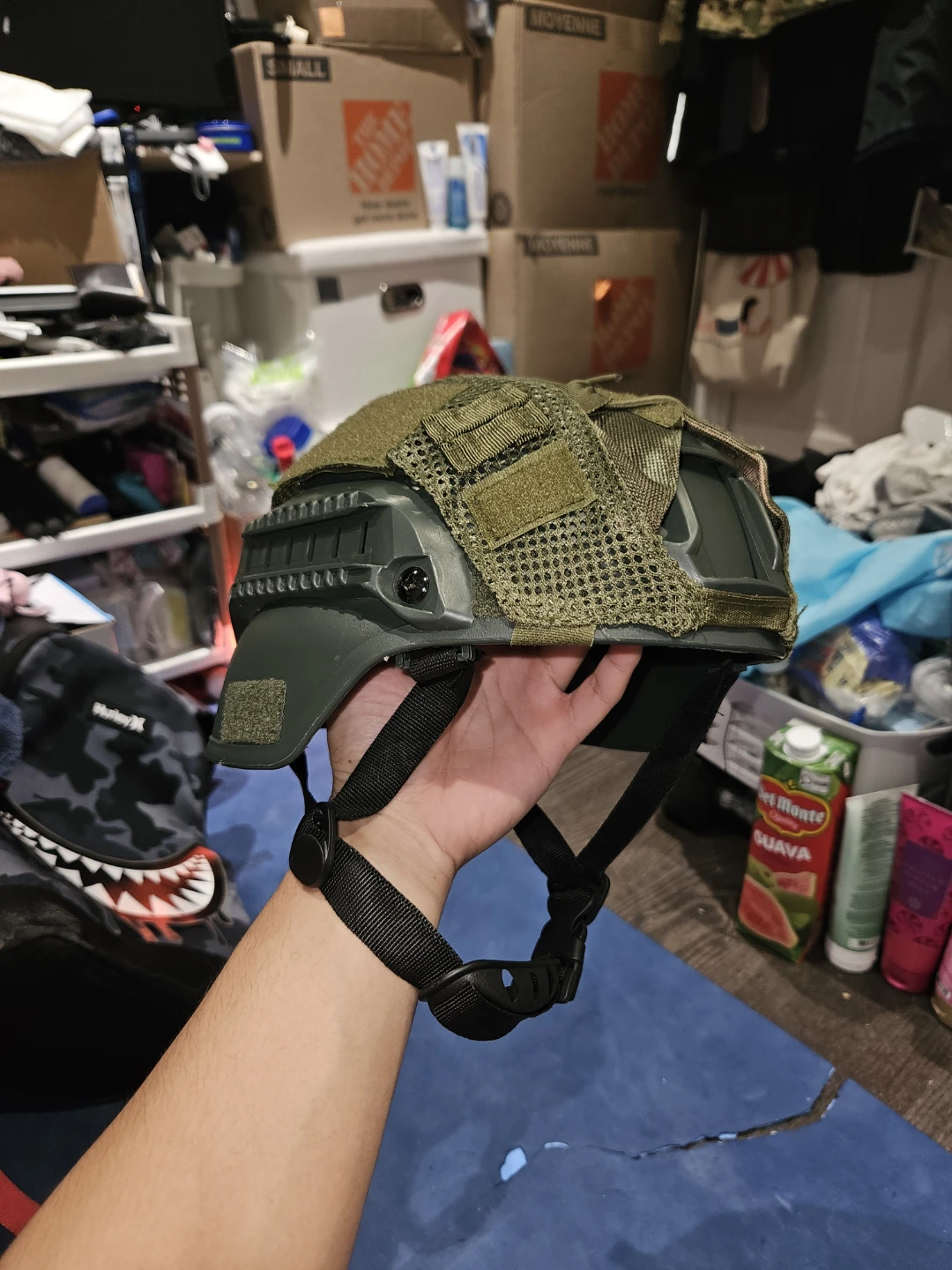 Tactical Helmet w/ helmet cover camo