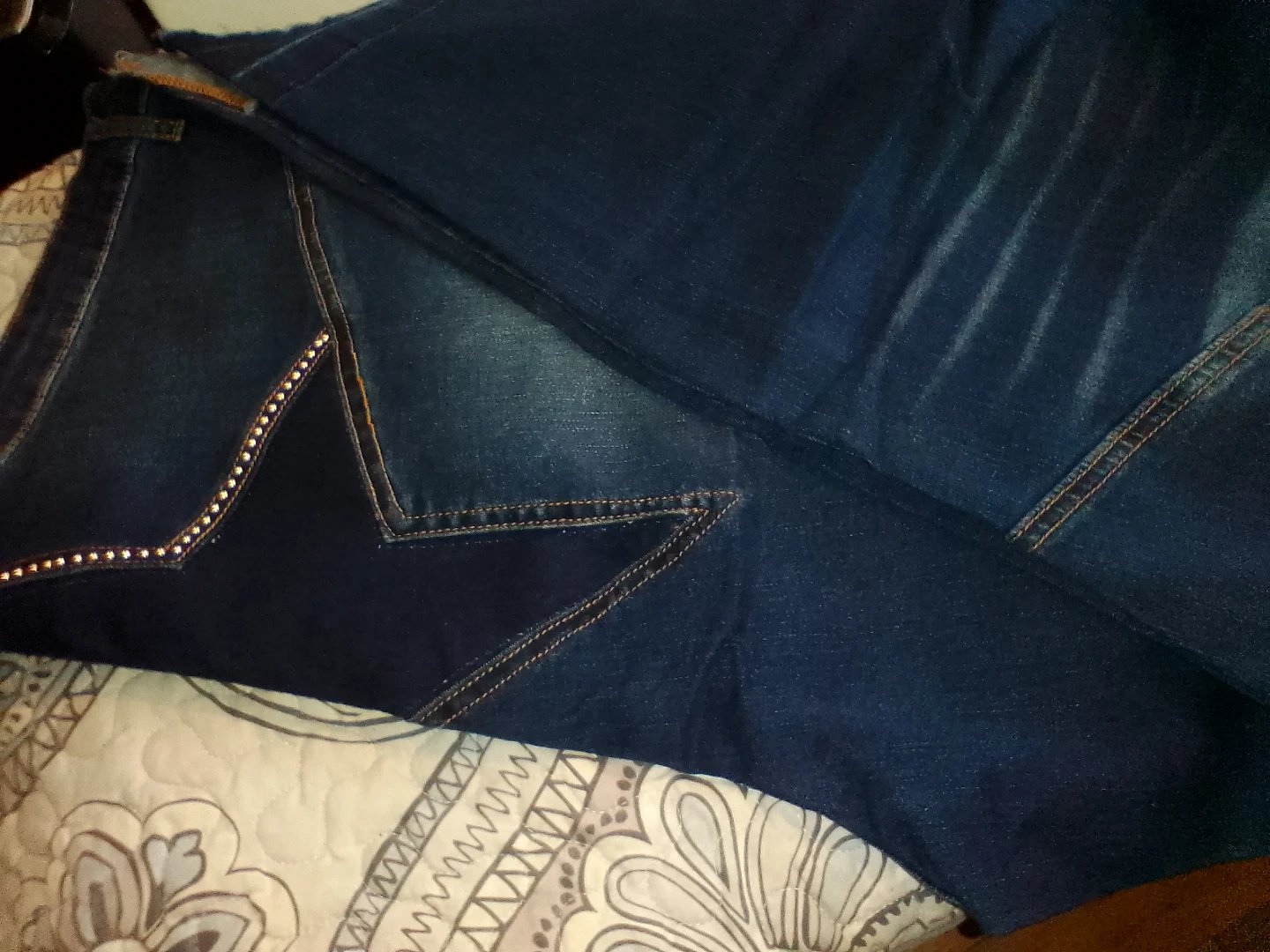 Women's embellished denim jeans