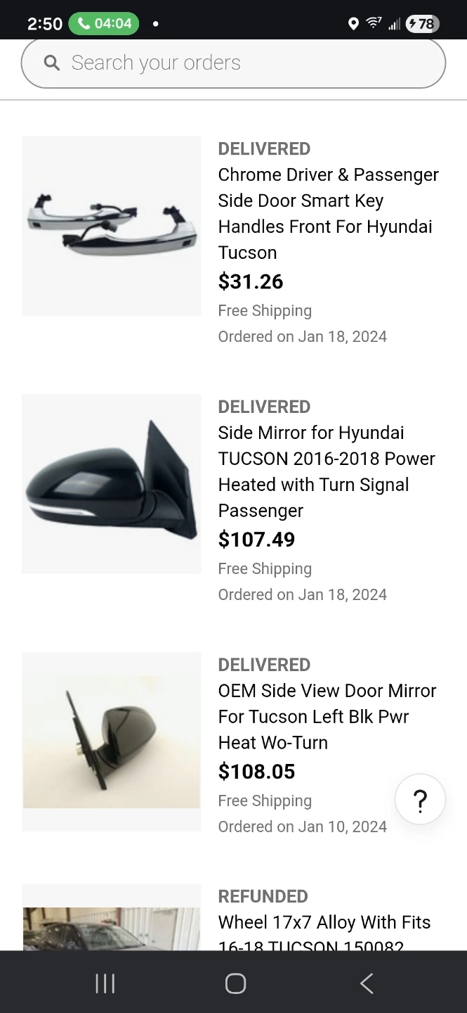 Side Mirror for 2016-2018 Hyundai Tucson