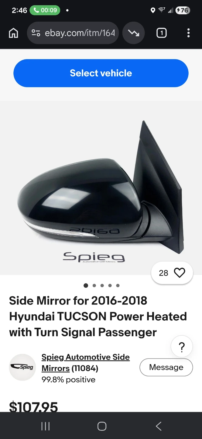 Side Mirror for 2016-2018 Hyundai Tucson - photo 5